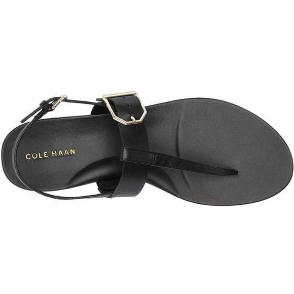 NIB Cole Haan Francine Demi Wedge Leather Sandals - black - Picture 4 of 11